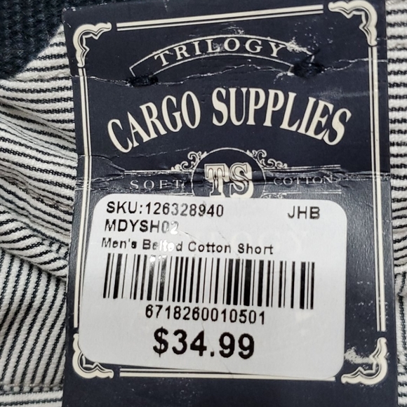 Trilogy Mens belted cotton shorts - Picture 7 of 8